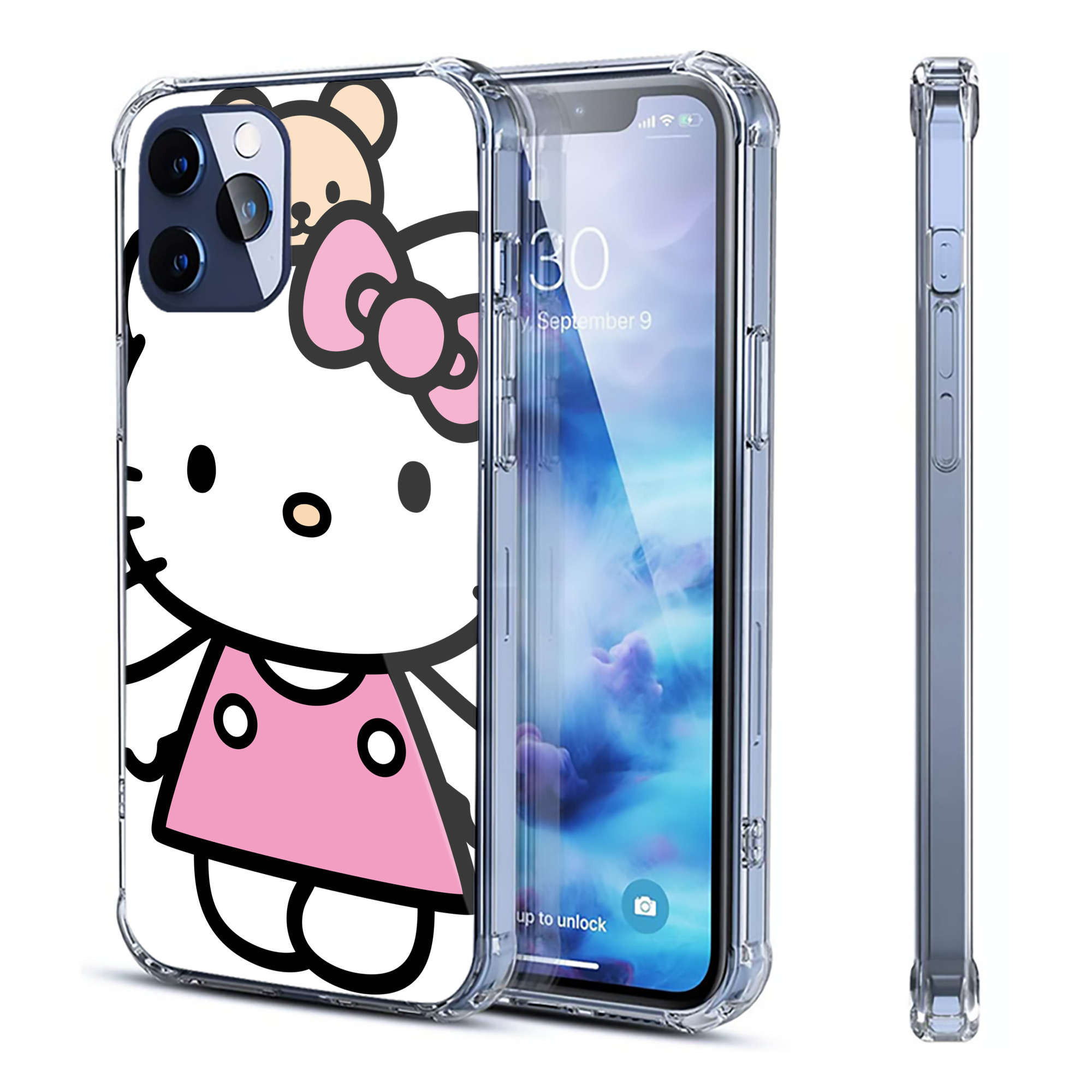 （画像用） Hello Kitty ハローキティ 【iPhone 12シリーズ対応】透明スマホケース（クリアソフトケース）